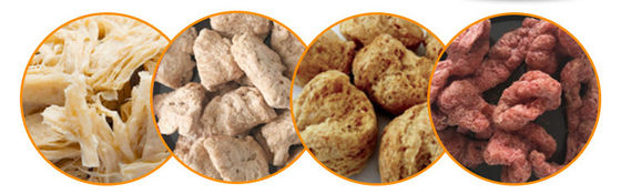 Linha de produção de alimentos texturizados com proteínas Máquina de fabricação de pedaços de soja Alimentos em alimentos