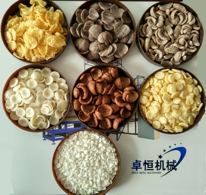 200-250kg/h Capacidade Máquina de fabricação de snacks para o pequeno-almoço Cereais Flocos de milho