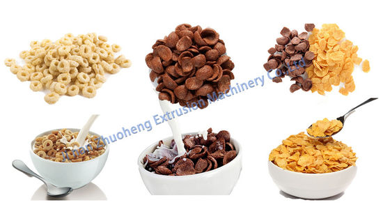 200-250kg/h Capacidade Máquina de fabricação de snacks para o pequeno-almoço Cereais Flocos de milho