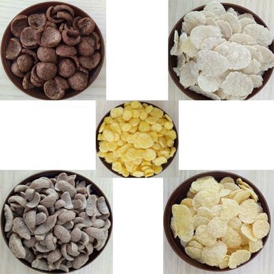 Máquina de fabricação de cereais de pequeno-almoço de flocos de milho com inspecção de saída de vídeo