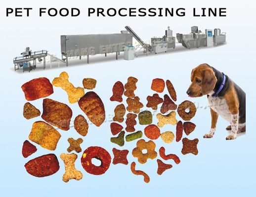 Linha de máquina de extrusão de alimentos para animais de estimação de aço inoxidável com motor Siemens opcional
