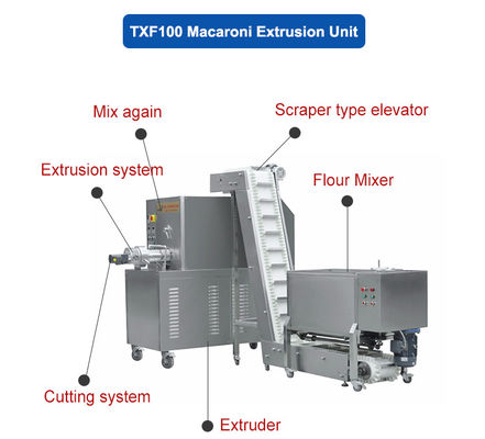 100 kg por hora Máquina automática de processamento de macarrão para planta doméstica
