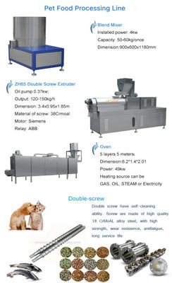 Siemens Condição do motor principal Máquina de fabricação de alimentos secos para cães para linha de produção de alimentos para animais de estimação