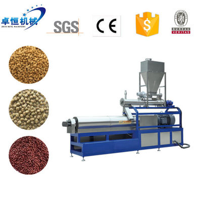 Extrusão de ração para animais de estimação Extrusora de ração para peixes de parafusos duplos com caixa de engrenagens e inspeção por vídeo