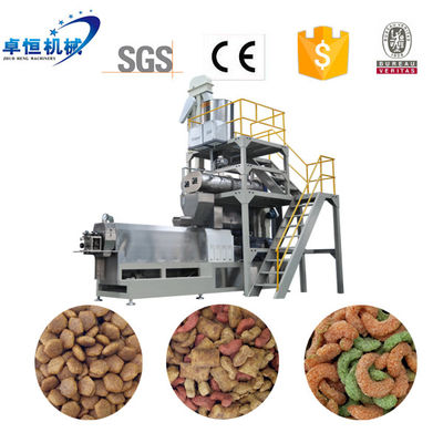PLC controlada linha de produção completa seca de bico de animal de estimação cão de gato máquina de fabricação de pellets de alimentos