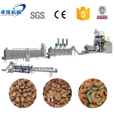PLC controlada linha de produção completa seca de bico de animal de estimação cão de gato máquina de fabricação de pellets de alimentos