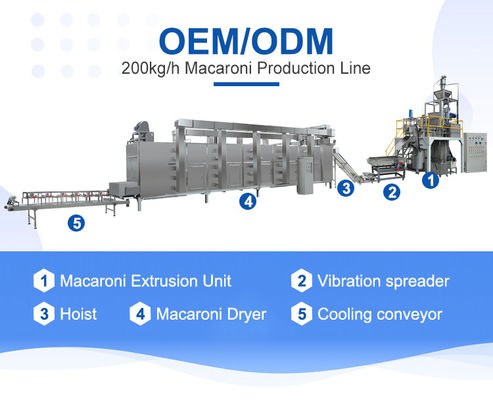 Linha de produção de equipamento de fabricação de macarrão de pasta de aço inoxidável com capacidade de 2000 kg